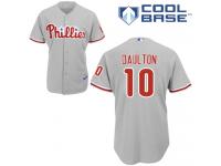 Grey Darren Daulton Men #10 Majestic MLB Philadelphia Phillies Cool Base Road Jersey