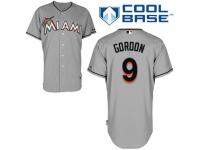 Grey Dee Gordon Men #9 Majestic MLB Miami Marlins Cool Base Road Jersey