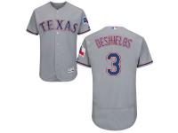 Grey Delino DeShields Men #3 Majestic MLB Texas Rangers Flexbase Collection Jersey