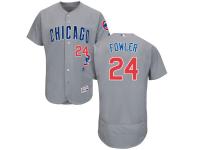 Grey Dexter Fowler Men #24 Majestic MLB Chicago Cubs Flexbase Collection Jersey