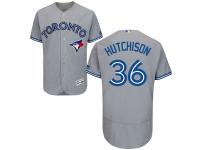Grey Drew Hutchison Men #36 Majestic MLB Toronto Blue Jays Flexbase Collection Jersey