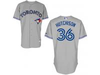 Grey Drew Hutchison Men #36 Majestic MLB Toronto Blue Jays Road Jersey