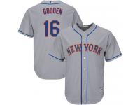 Grey  Dwight Gooden Men's Jersey #16 Cool Base MLB New York Mets Majestic Road
