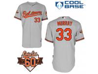 Grey Eddie Murray Men #33 Majestic MLB Baltimore Orioles Cool Base Road Jersey