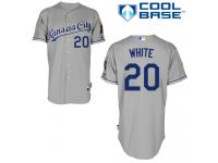 Grey Frank White Men #20 Majestic MLB Kansas City Royals Cool Base Road Jersey