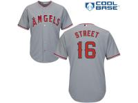 Grey Huston Street Men #16 Majestic MLB Los Angeles Angels Of Anaheim Cool Base Road Jersey