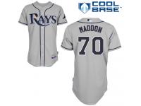 Grey Joe Maddon Men #70 Majestic MLB Tampa Bay Rays Cool Base Road Jersey