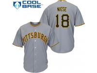 Grey Jon Niese Men #18 Majestic MLB Pittsburgh Pirates Cool Base Road Jersey