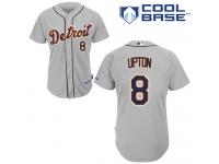 Grey Justin Upton Men #8 Majestic MLB Detroit Tigers Cool Base Road Jersey
