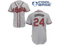 Grey Kelly Johnson Men #24 Majestic MLB Atlanta Braves Cool Base Road Jersey