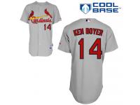 Grey Ken Boyer Men #14 Majestic MLB St. Louis Cardinals Cool Base Road Jersey