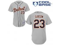 Grey Kirk Gibson Men #23 Majestic MLB Detroit Tigers Cool Base Road Jersey