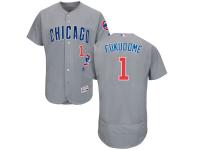 Grey Kosuke Fukudome Men #1 Majestic MLB Chicago Cubs Flexbase Collection Jersey