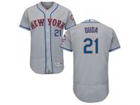 Grey Lucas Duda Men #21 Majestic MLB New York Mets Flexbase Collection Jersey