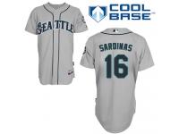 Grey Luis Sardinas Men #16 Majestic MLB Seattle Mariners Cool Base Road Jersey