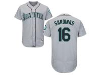 Grey Luis Sardinas Men #16 Majestic MLB Seattle Mariners Flexbase Collection Jersey
