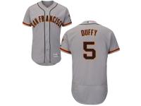 Grey Matt Duffy Men #5 Majestic MLB San Francisco Giants Flexbase Collection Jersey
