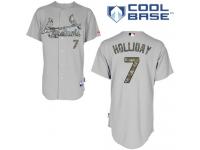 Grey Matt Holliday Men #7 Majestic MLB St. Louis Cardinals USMC Cool Base Jersey