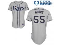 Grey Matt Moore Men #55 Majestic MLB Tampa Bay Rays Cool Base Road Jersey