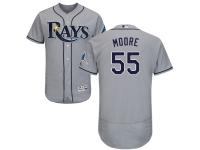Grey Matt Moore Men #55 Majestic MLB Tampa Bay Rays Flexbase Collection Jersey