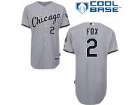 Grey Nellie Fox Men #2 Majestic MLB Chicago White Sox Cool Base Road Jersey