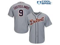 Grey Nick Castellanos Men #9 Majestic MLB Detroit Tigers Cool Base Road Jersey