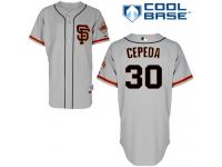 Grey Orlando Cepeda Men #30 Majestic MLB San Francisco Giants Cool Base Alternate Jersey