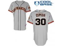 Grey Orlando Cepeda Men #30 Majestic MLB San Francisco Giants Cool Base Road Jersey