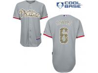 Grey Ryan Howard Men #6 Majestic MLB Philadelphia Phillies USMC Cool Base Jersey