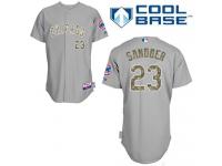 Grey Ryne Sandberg Men #23 Majestic MLB Chicago Cubs USMC Cool Base Jersey