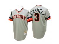 Grey Throwback Alan Trammell Men #3 Mitchell And Ness MLB Detroit Tigers Jersey