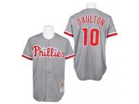 Grey Throwback Darren Daulton Men #10 Mitchell And Ness MLB Philadelphia Phillies Jersey