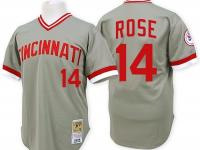Grey Throwback Pete Rose Men #14 Mitchell And Ness MLB Cincinnati Reds Jersey