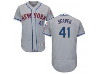 Grey Tom Seaver Men #41 Majestic MLB New York Mets Flexbase Collection Jersey