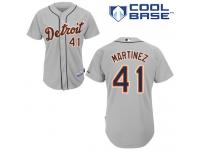 Grey Victor Martinez Men #41 Majestic MLB Detroit Tigers Cool Base Road Jersey
