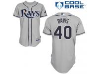 Grey Wade Davis Men #40 Majestic MLB Tampa Bay Rays Cool Base Road Jersey