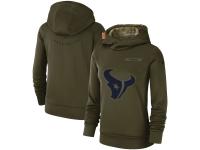 Houston Texans Nike Women's Salute to Service Team Logo Performance Pullover Hoodie - Olive