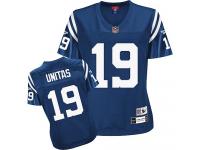 Indianapolis Colts Johnny Unitas Women's Home Jersey - Throwback Royal Blue Reebok NFL #19 Premier