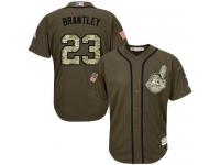 Indians #23 Michael Brantley Green Salute to Service Stitched Baseball Jersey