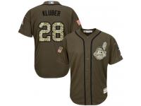 Indians #28 Corey Kluber Green Salute to Service Stitched Baseball Jersey