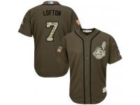Indians #7 Kenny Lofton Green Salute to Service Stitched Baseball Jersey