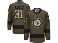 Jets #31 Ondrej Pavelec Green Salute to Service Stitched NHL Jersey