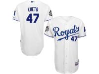 Johnny Cueto Kansas City Royals Majestic Authentic Player Jersey with 2015 World Series Patch - White