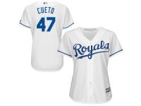 Johnny Cueto Kansas City Royals Majestic Women's Official Cool Base Player Jersey - White