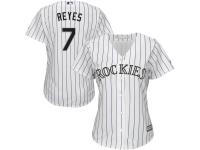 Jose Reyes Colorado Rockies Majestic Women's Cool Base Player Jersey - White Purple