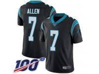 Kyle Allen Men's Black Limited Jersey #7 Football Home Carolina Panthers 100th Season Vapor Untouchable