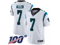 Kyle Allen Men's White Limited Jersey #7 Football Road Carolina Panthers 100th Season Vapor Untouchable