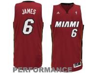 LeBron James Miami Heat adidas Swingman Alternate Jersey - Red