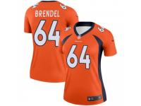 Legend Vapor Untouchable Women's Jake Brendel Denver Broncos Nike Jersey - Orange