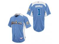 Light Blue Elvis Andrus Men #1 Majestic MLB Texas Rangers American League 2012 All-Star BP Jersey